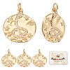 6Pcs Brass Micro Pave Clear Cubic Zirconia Pendants KK-BBC0004-78-1