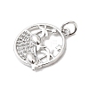 Brass Micro Pave Cubic Zirconia Pendants KK-P343-01B-P-2
