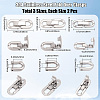 6Pcs 3 Style 304 Stainless Steel Fold Over Clasps STAS-BBC0007-55-2