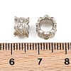 Brass Micro Pave Clear Cubic Zirconia European Beads CU-CBA6A75-17P-3