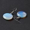 Gemstone Flat Round Dangle Earrings EJEW-D188-03P-5