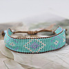 Bohemian Style Rhombus Pattern Glass Seed Beaded Braided Bead Bracelets WG1D303-03-1