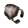 Natural Rose Quartz Irregular Nugget Open Cuff Rings G-A278-03AB-04-4