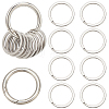 20Pcs 304 Stainless Steel Split Key Rings with 1Pc Alloy Spring Gate Rings FIND-SC0010-29-1
