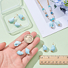 10Pcs Copper Wire Wrapped Handmade Porcelain Pendants PALLOY-WR00018-3