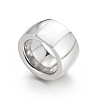 304 Stainless Steel & Glass & Shell Finger Rings FS-WGBA2F3-43-1