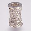 Brass Micro Pave Cubic Zirconia Beads ZIRC-G087-19P-1