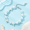 Synthetic Turquoise & Plastic Imitation Pearl & Glass Seed Bead Bracelets for Women BJEW-JB13227-1