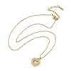 Heart 304 Stainless Steel Micro Pave Cubic Zirconia Pendant Necklaces for Women LS-NJEW-D288-05G-2