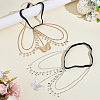 2Pcs 2 Colors Alloy Sexy Elastic Multilayer Tassel Butterfly Leg Chain AJEW-HY0002-21-4