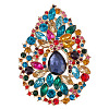 1Pc Alloy Rhinestone Brooches JEWB-MA0001-02A-1