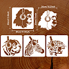 4Pcs 4 Styles PET Hollow Out Drawing Painting Stencils DIY-WH0394-0192-2