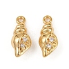 Ocean Theme Brass Micro Pave Cubic Zirconia Charms KK-F902-08O-G-1