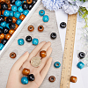 Gorgecraft 180Pcs 3 Colors Natural Wood Dyed Beads WOOD-GF0002-04-3