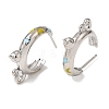 Brass Enamel Stud Earrings KK-CBA8324-23P-04-4