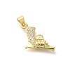 Rack Plating Brass with Cubic Zirconia Pendants KK-Z086-44G-1