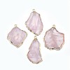 Natural Madagascar Rose Quartz Pendants G-P383-05G-1