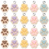 30Pcs 5 Colors Opaque Resin Paw Print Pendants CRES-SC0002-69-1