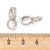 925 Sterling Silver Micro Pave Clear Cubic Zirconia Twister Clasps STER-B005-46P-3