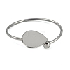 304 Stainless Steel Blank Bangle Bases with Teardrop Tray STAS-Z088-01P-02-2