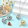 8Pcs 4 Styles Brass Hollow Round Cage Pendants KK-YW0004-37-4