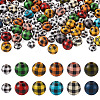 Biyun 100Pcs 2 Style Painted Natural Wood European Beads WOOD-BY0001-02-8