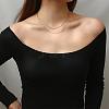 Stainless Steel Double Layer Necklaces BI6210-1-2