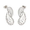 Hollow Teardrop Brass Micro Pave Clear Cubic Zirconia Dangle Stud Earrings EJEW-Q785-16P-1