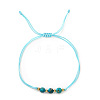 Adjustable Summer Dyed Synthetic Imperial Jasper Round Braided Bead Bracelets UQ9789-3-1