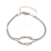 Brass Round Snake Chain Knot 2-Strand Bracelets for Women KK-CBA68DA-17C-P-4
