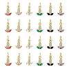 DICOSMETIC 24PCS 6Colors Brass Micro Pave Cubic Zirconia Charms KK-DC0003-75-1