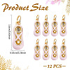 12Pcs Real 18K Gold Plated Brass Pendants KK-ME0003-21-2