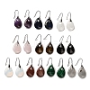 Natural & Synthetic Mixed Stone Teardrop Dangle Earrings EJEW-I315-02P-1