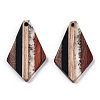 Transparent Resin & Walnut Wood Pendants RESI-TAC0017-06-A01-1