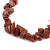 Unisex Chip Natural Red Jasper Beaded Stretch Bracelets BJEW-S143-17-3