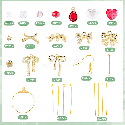 DIY Heart Bowknot Earring Making Kits DIY-SC0031-08-1