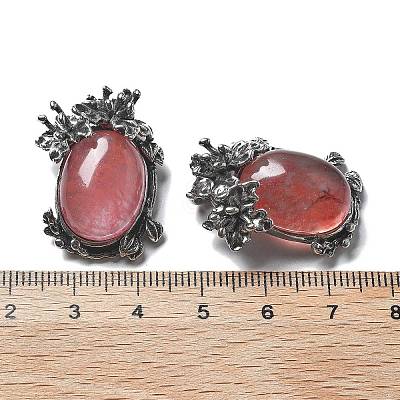 Cherry Quartz Glass Pendants G-H083-01AS-08-1