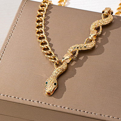 Punk Alloy Snake Pendant Iron Chain Necklaces for Women FS-WGADCDD-01-1