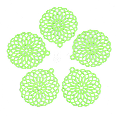 430 Stainless Steel Filigree Pendants STAS-S108-03B-1