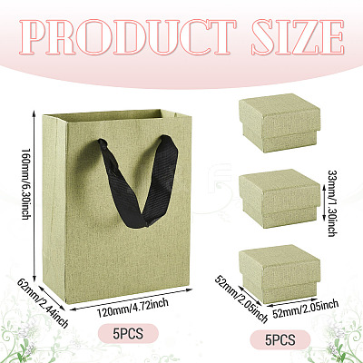 5Pcs Square Paper Jewelry Display Cases CON-TA0001-39A-01-1