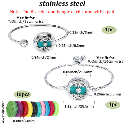 1Pc Stainless Steel Open Cuff Bangles BJEW-SC0001-55D-1