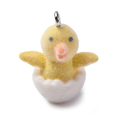 Flocky Resin Pendants FIND-S001-14L-1