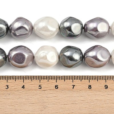 Electroplated Shell Pearl Beads Strands BSHE-H113-03B-1