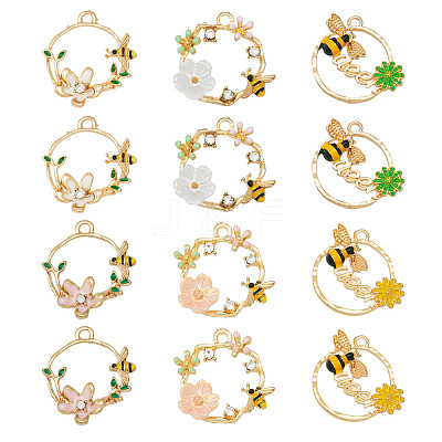 24Pcs 6 Styles Alloy Pendants FIND-TA0004-63-1