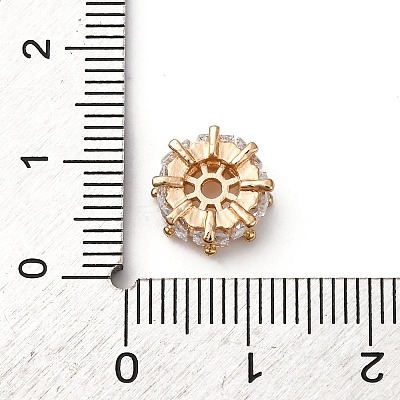 Brass Micro Pave Clear Cubic Zirconia Beads KK-D378-24G-02-1