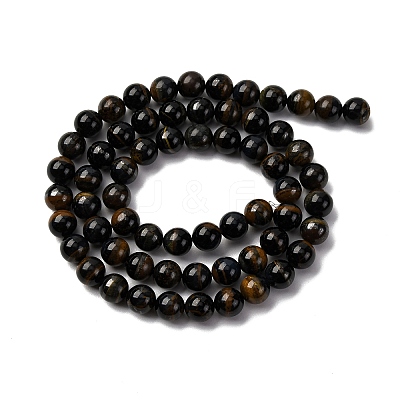 Dyed Natural Blue Tiger Iron Beads Strands G-G286-A02-6mm-1