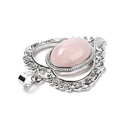 Natural Rose Quartz Pendants G-I322-04P-12-1
