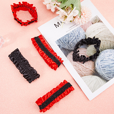 6 Pairs 2 Colors Polyester Elastic Garters DIY-GF0008-61-1