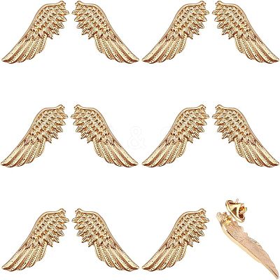 6 Pairs Wing Alloy Brooches JEWB-CA0001-08LG-1