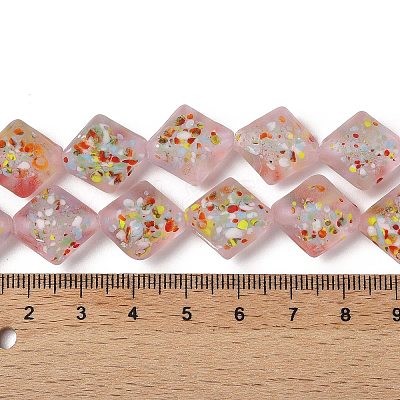 Frosted Handmade Lampwork Beads Strands LAMP-A010-01G-1